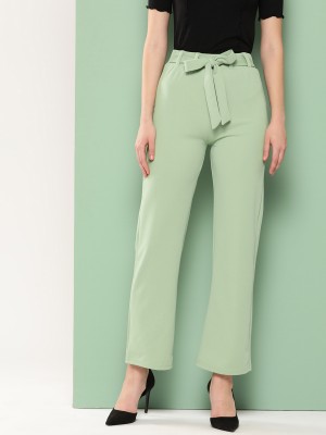 Nerre Regular Fit Women Light Green Trousers