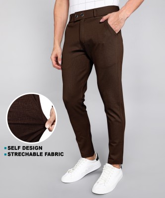 INDICLUB Relaxed Men Brown Trousers