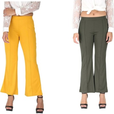 BIS Creations Relaxed Women Light Green, Yellow Trousers