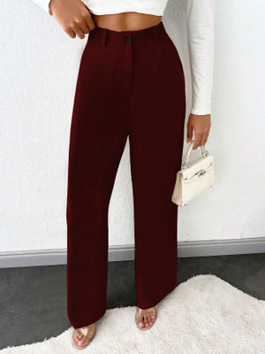 Toochki Straight Fit Women Purple Trousers