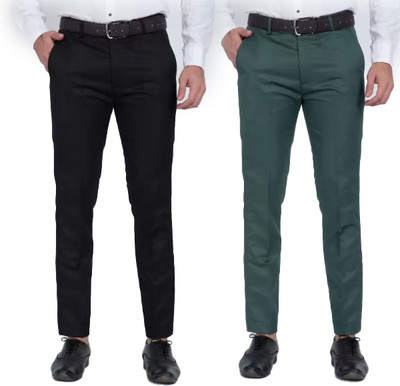 AS FASHION Regular Fit Men Black, Green Trousers