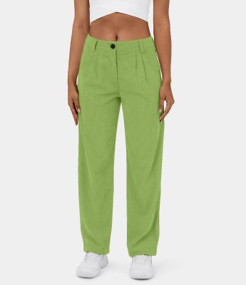 Rajovati Loose Fit Women Light Green Trousers