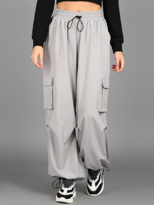 1stLov Loose Fit Women Grey Trousers