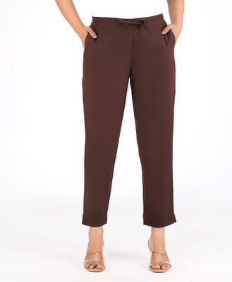 HOC Regular Fit Women Brown Trousers