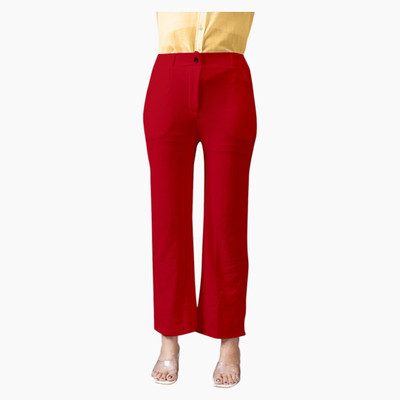 INDIANRANG Regular Fit Women Red Trousers