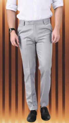 Kurus Slim Fit Men Grey Trousers