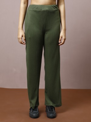 ATHENA Regular Fit Women Green Trousers