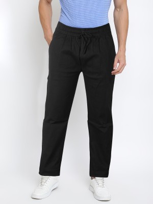 JUST BLACK Loose Fit Men Black Trousers