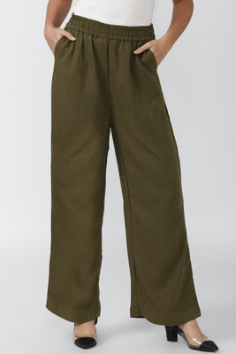 VAN HEUSEN Regular Fit Women Green Trousers