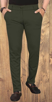 Advikfashion Slim Fit Men Green Trousers