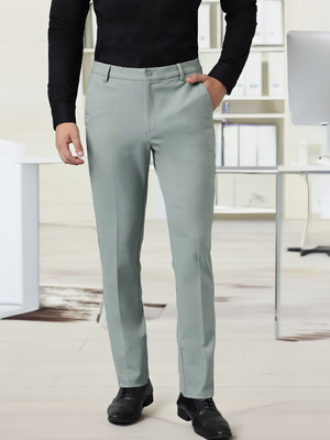 SUBTRACT Slim Fit Men Green Trousers