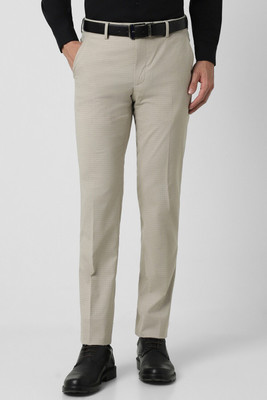 PETER ENGLAND Slim Fit Men Cream Trousers