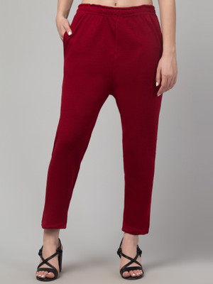 FamBee Regular Fit Women Maroon Trousers