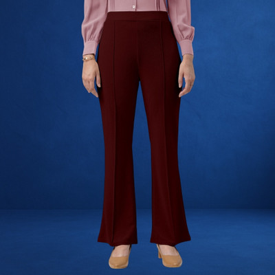 HouseOfCommon Loose Fit Women Maroon Trousers
