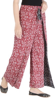 Neelo Kurti Flared Women Red Trousers