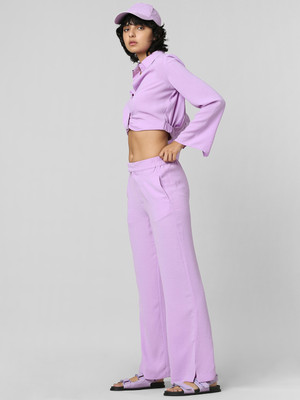 ONLY Regular Fit Women Purple Trousers