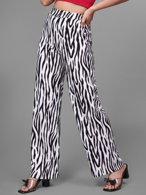 Moda Rapido Flared Women White Trousers