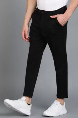 We Perfect Slim Fit Men Black Trousers