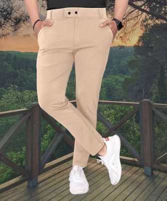 THE PVR CLOTHING Straight Fit Men Cream Trousers