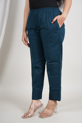 Krishna fashion Straight Fit Women Dark Blue Trousers
