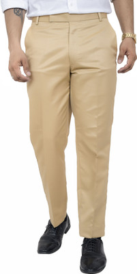ALJAAMI Regular Fit Men Khaki Trousers