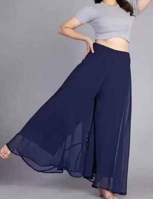 RA Collection Flared Women Dark Blue Trousers