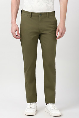 PETER ENGLAND Regular Fit Men Green Trousers