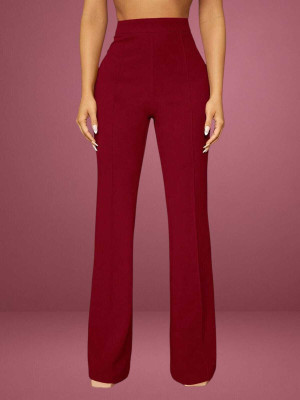 HouseOfCommon Regular Fit Women Maroon Trousers