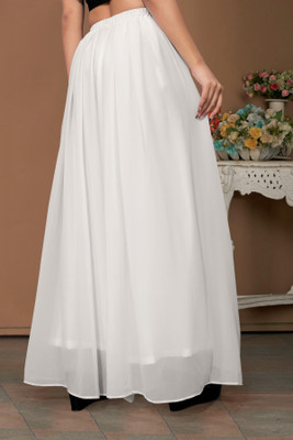 Anti Wrinkle Designer Flared Women White Trousers