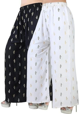 PALAZZO DESIGNS Relaxed Women Black, White Trousers