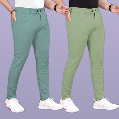GIBBONTE Slim Fit Men Green, Light Green Trousers
