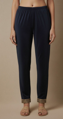 ETHNIQU Regular Fit Women Dark Blue Trousers
