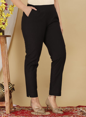 HouseOfCommon Regular Fit Women Black Trousers