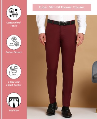 FUBAR Regular Fit Men Maroon Trousers