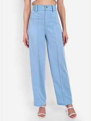 Unicus Straight Fit Women Blue Trousers