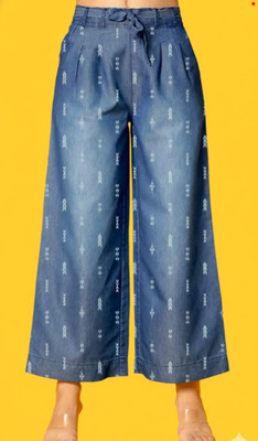 NOVIO Flared Women Blue Trousers