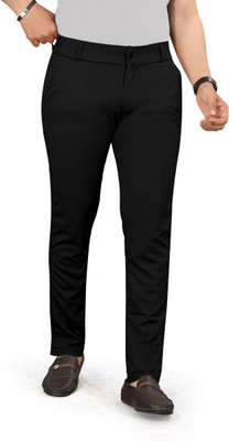 Raienterprises Slim Fit Men Black Trousers