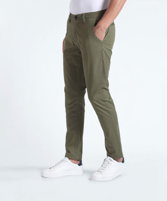 FLYING MACHINE Slim Fit Men Green Trousers