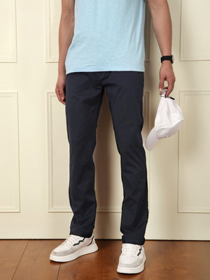 WROGN Slim Fit Men Blue Trousers