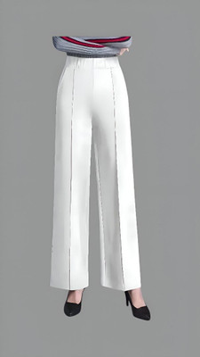 Royal Creations By Rv Regular Fit Women White Trousers