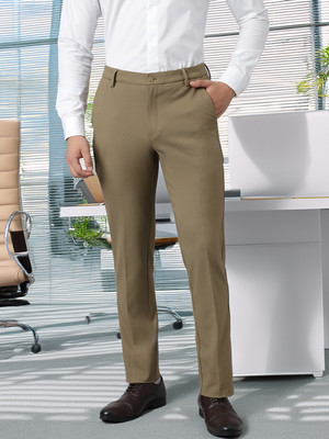 SUBTRACT Slim Fit Men Brown Trousers