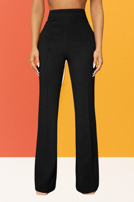 SKD TRENDZ Comfort Fit, Regular Fit Women Black Trousers