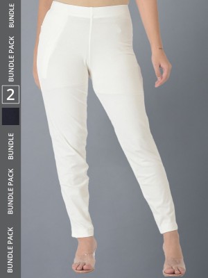 Dollar Missy Regular Fit Women Dark Blue, White Trousers