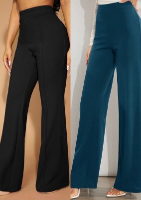 NUCOUTHS the style you love Regular Fit Women Blue, Black Trousers