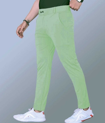 lapataclub Slim Fit Men Light Green Trousers
