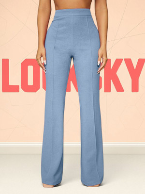 Anitafashion Comfort Fit, Regular Fit Women Light Blue Trousers