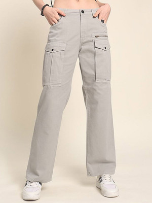 Roadster Straight Fit Women Grey Trousers