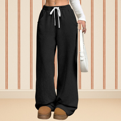 Squadfashion Relaxed Women Black Trousers