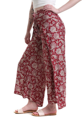 Label Of Lalaji Garments Regular Fit Women Red Trousers