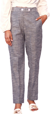 Padinam Regular Fit Women Grey, White Trousers